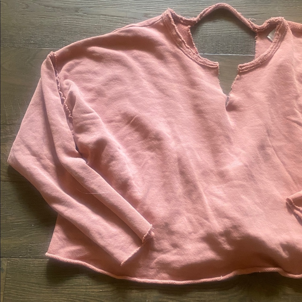 Aerie open knot back French terry crop sweatshirt - Picture 2 of 7